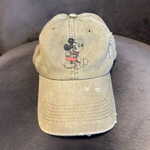 Disney/Mickey Mouse Olive Green adult distressed baseball cap